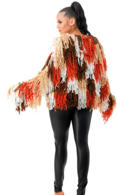 809 “All over fringe” Cardigan
