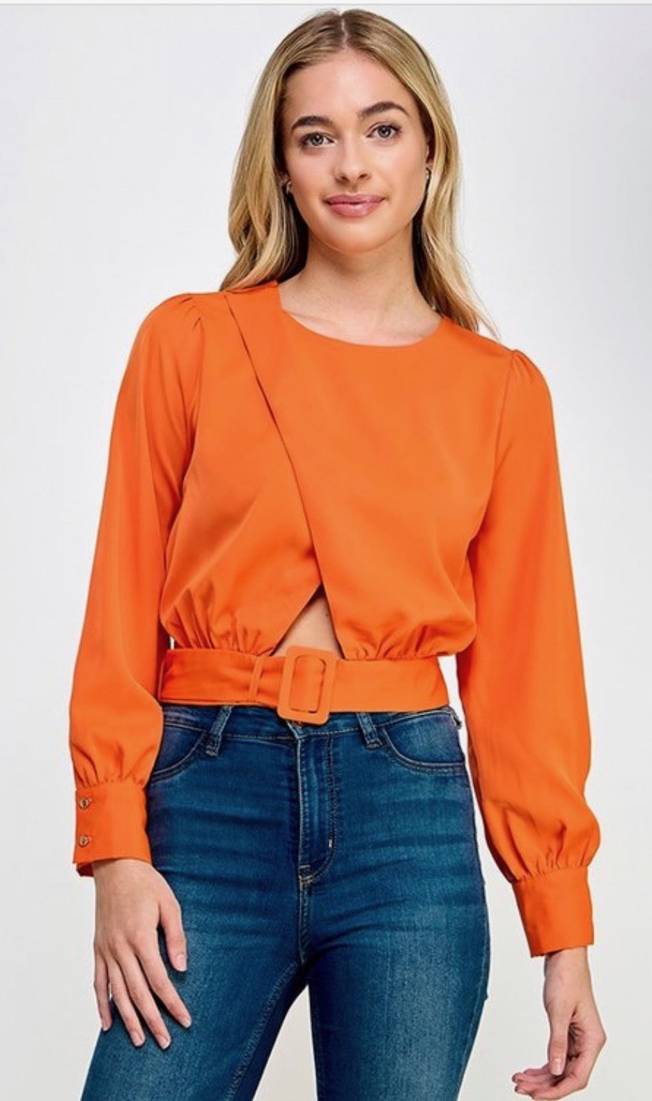 823 “Crisscross belted” shirt
