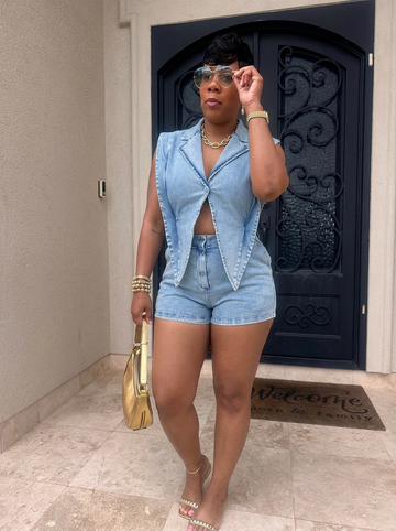 Denim Fly Romper