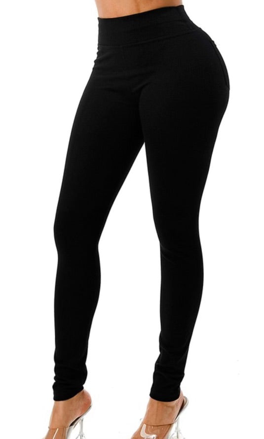 29670 Black cotton leggings