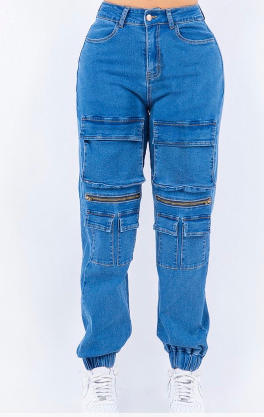 800 “Denim cargo” joggers