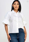 702 “ Puffy Button up” top