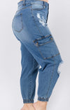 Distressed Cargo Jeans Plus (6)
